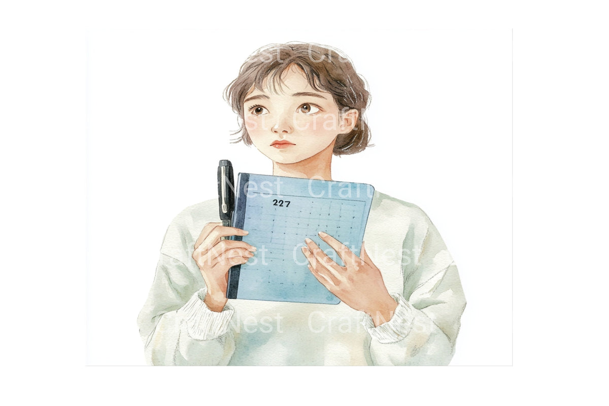 Students Holding Notebooks Clipart Planner
