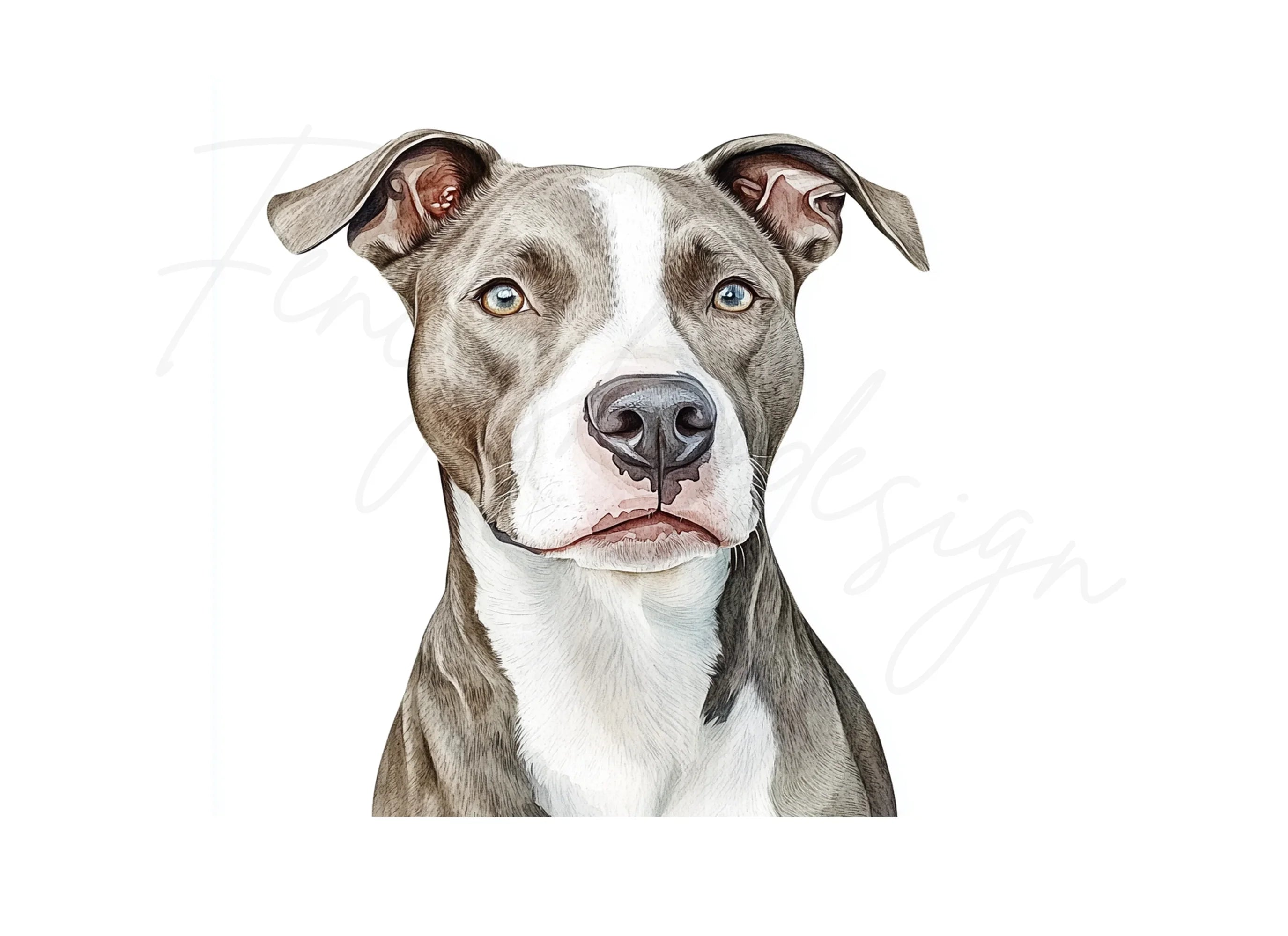 Blue Nose Pitbull Headshot Clipart Bundle