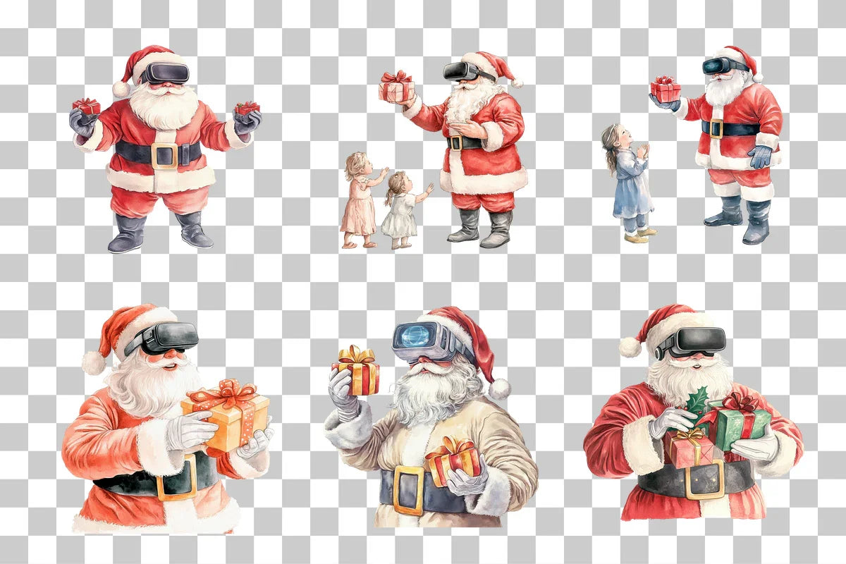 Santa with VR Clipart Bundle - CraftNest - Digital Crafting and Art