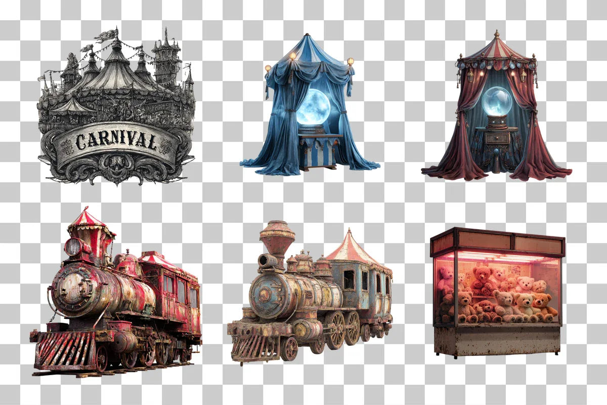 Haunted Carnival Clipart Bundle - CraftNest - Digital Crafting and Art