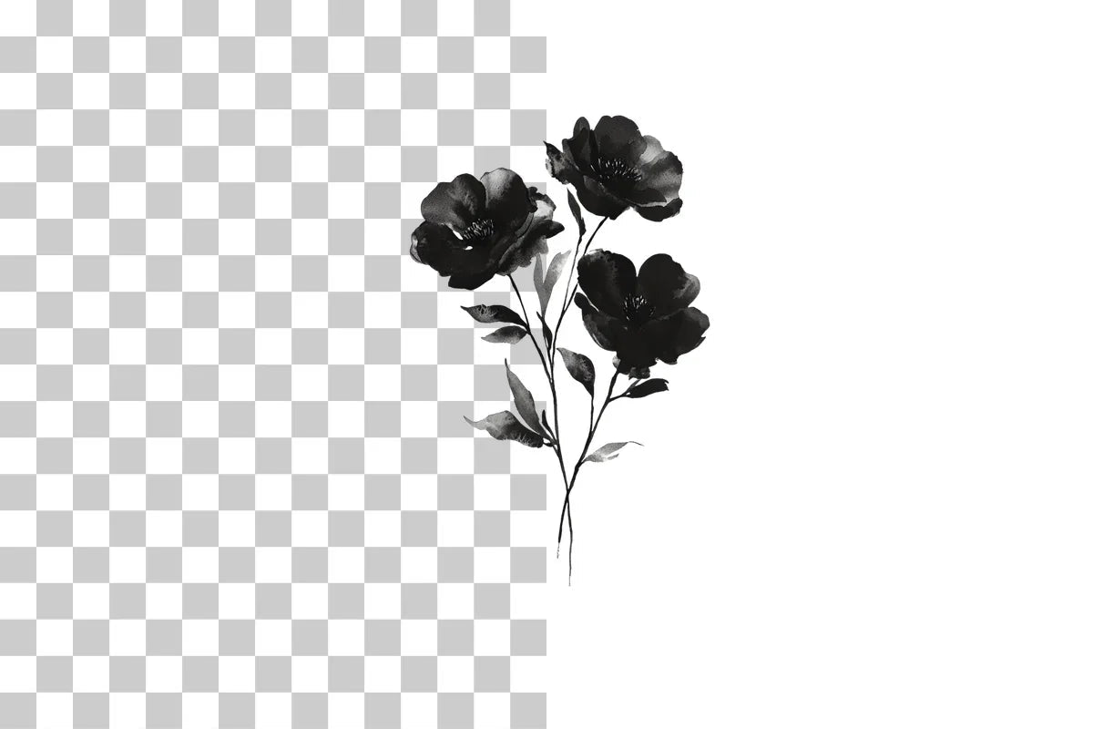 Black and White Floral Art Clipart Bundle - CraftNest - Digital Crafting and Art