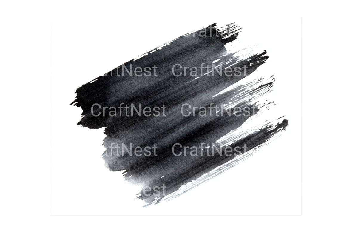Black Brush Strokes Clipart Bundle