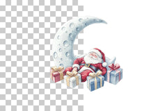Santa in Moon Clipart Bundle - CraftNest - Digital Crafting and Art