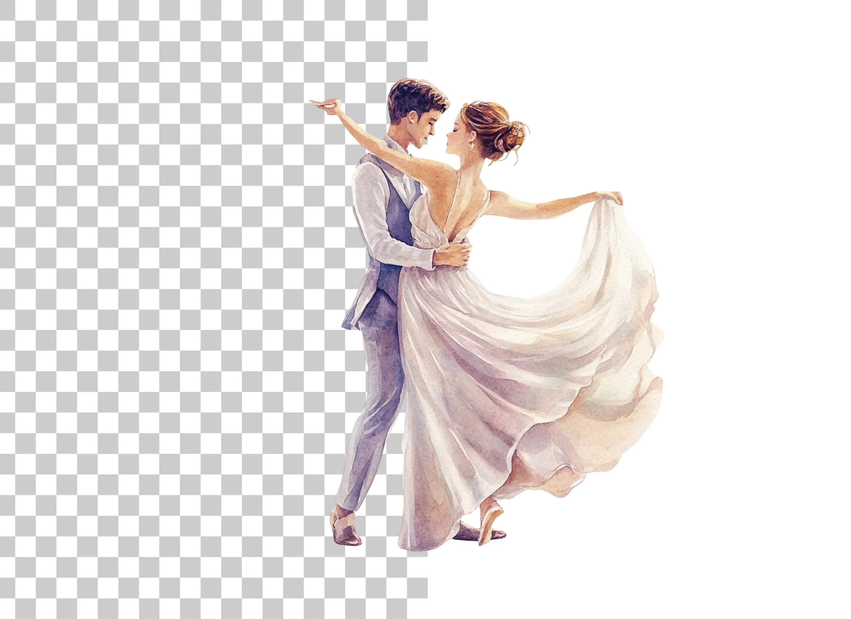 Elegant Dancing Couple Clipart Bundle