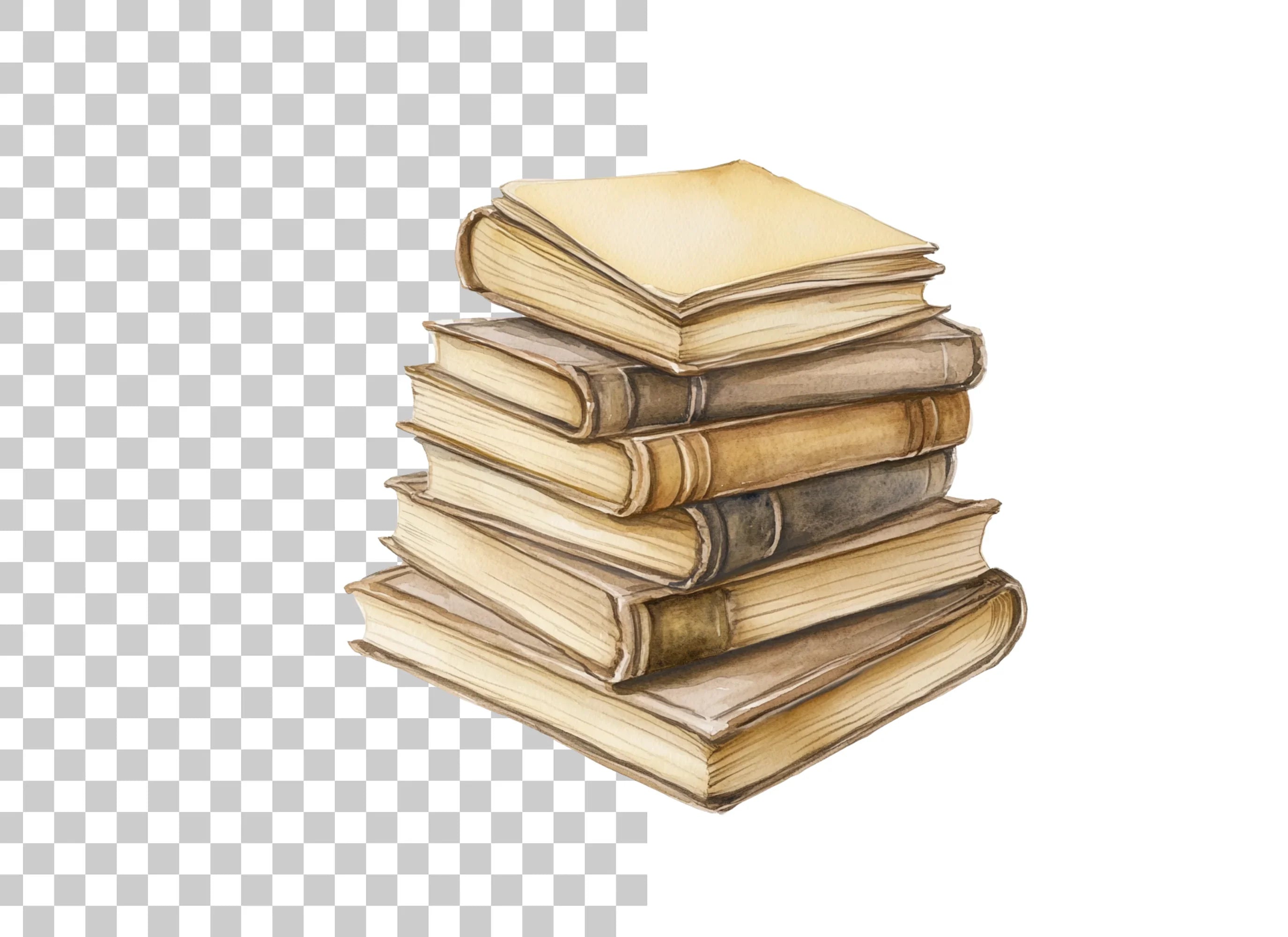 Vintage Stack of Old Books Clipart Bundle