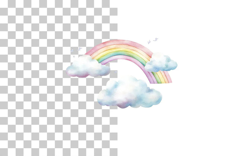 Rainbow Cloud Sky Elements Clipart Bundle - CraftNest - Digital Crafting and Art