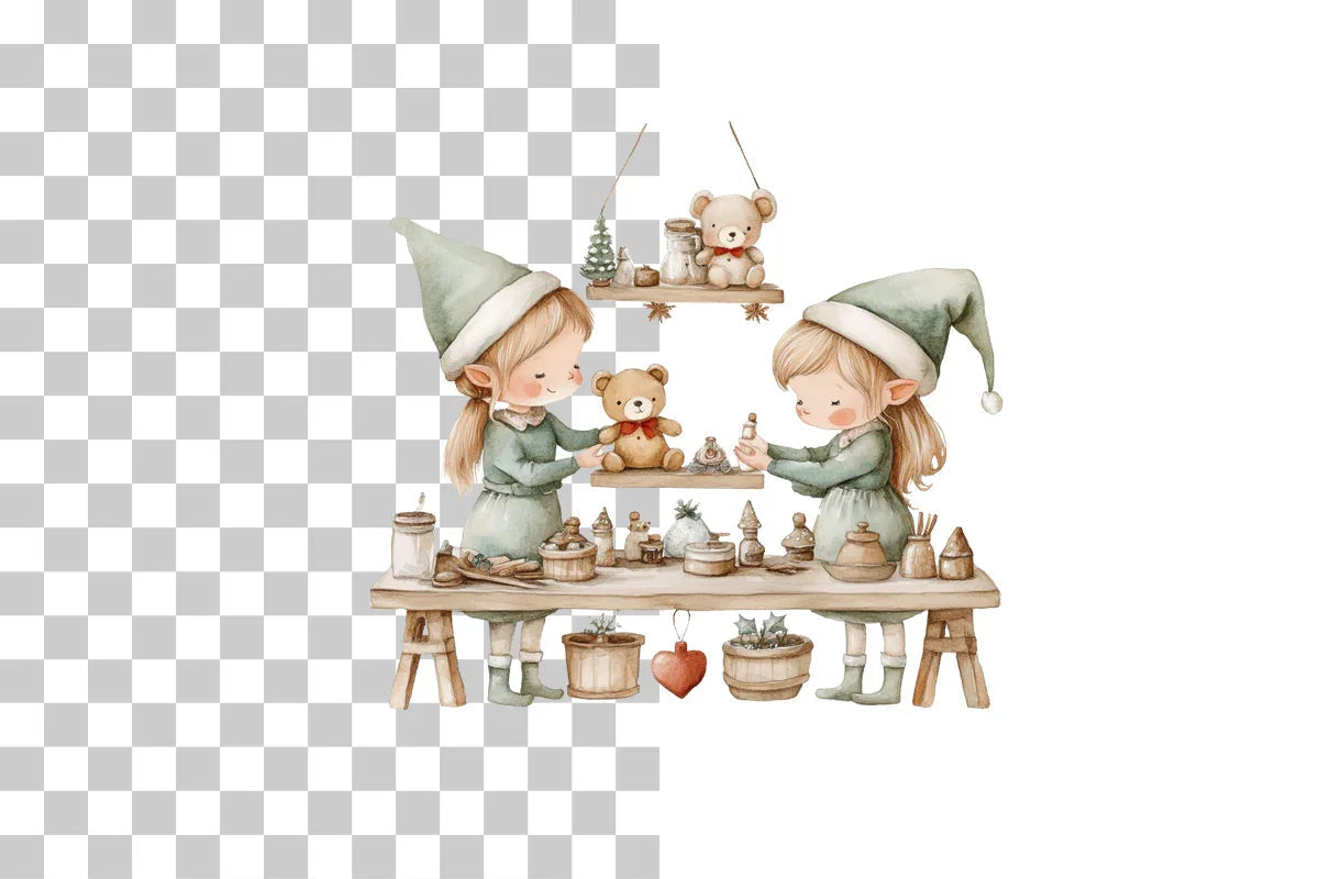 Santa and Elf Clipart Bundle - CraftNest - Digital Crafting and Art