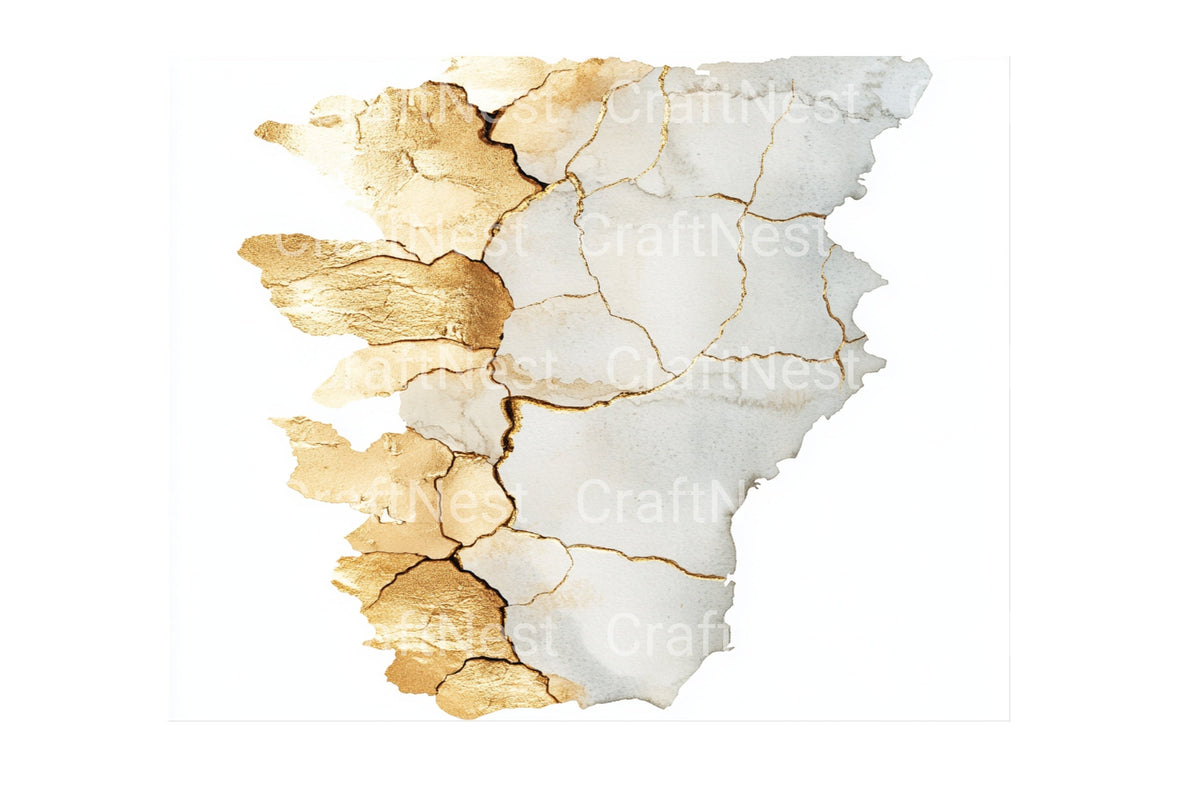 Cracked Gold Wall Texture Designs Clipart Bundle