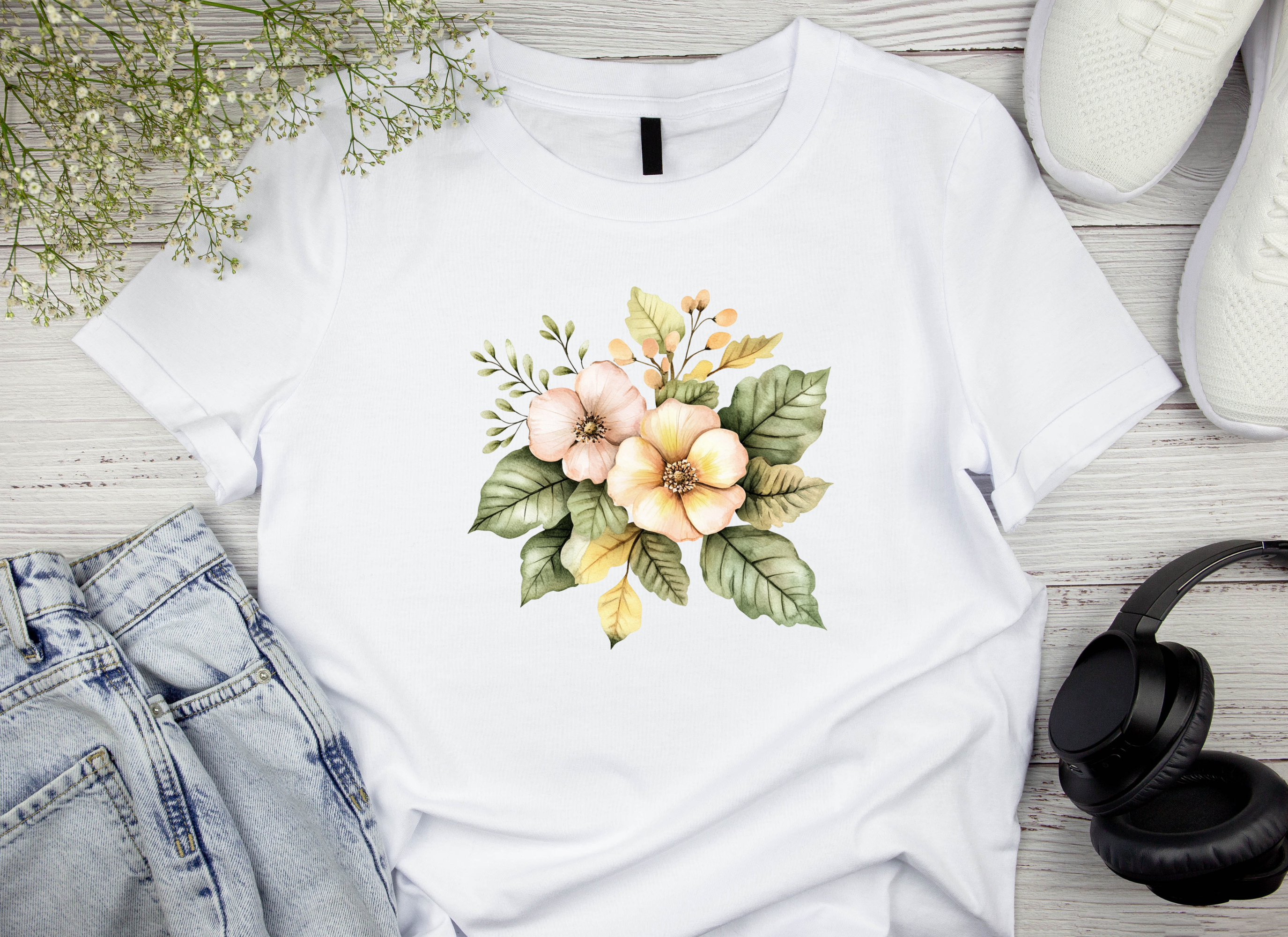 Country Cottage Floral Clipart Bundle