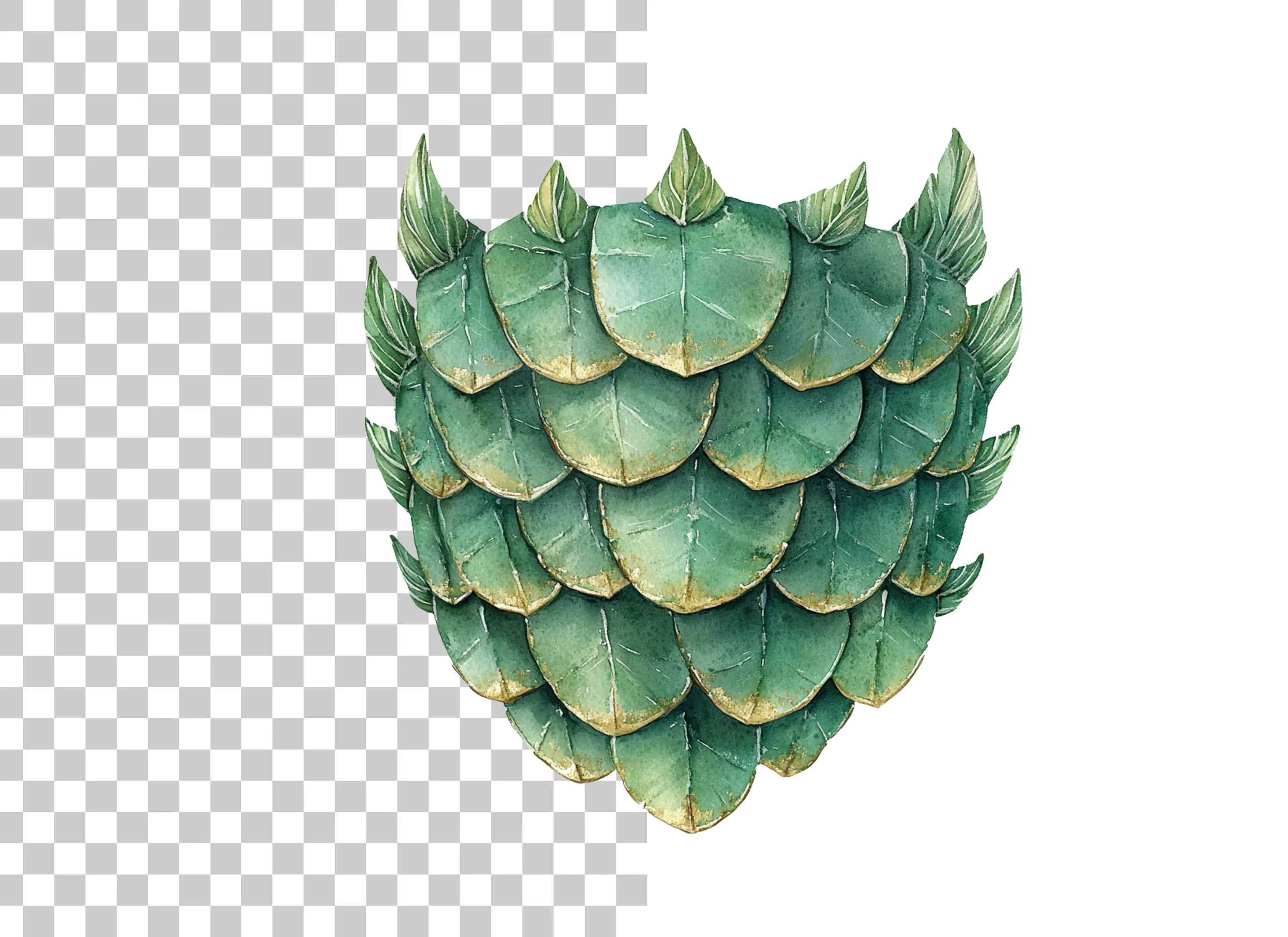 Green Dragon Scale Armor Clipart Bundle
