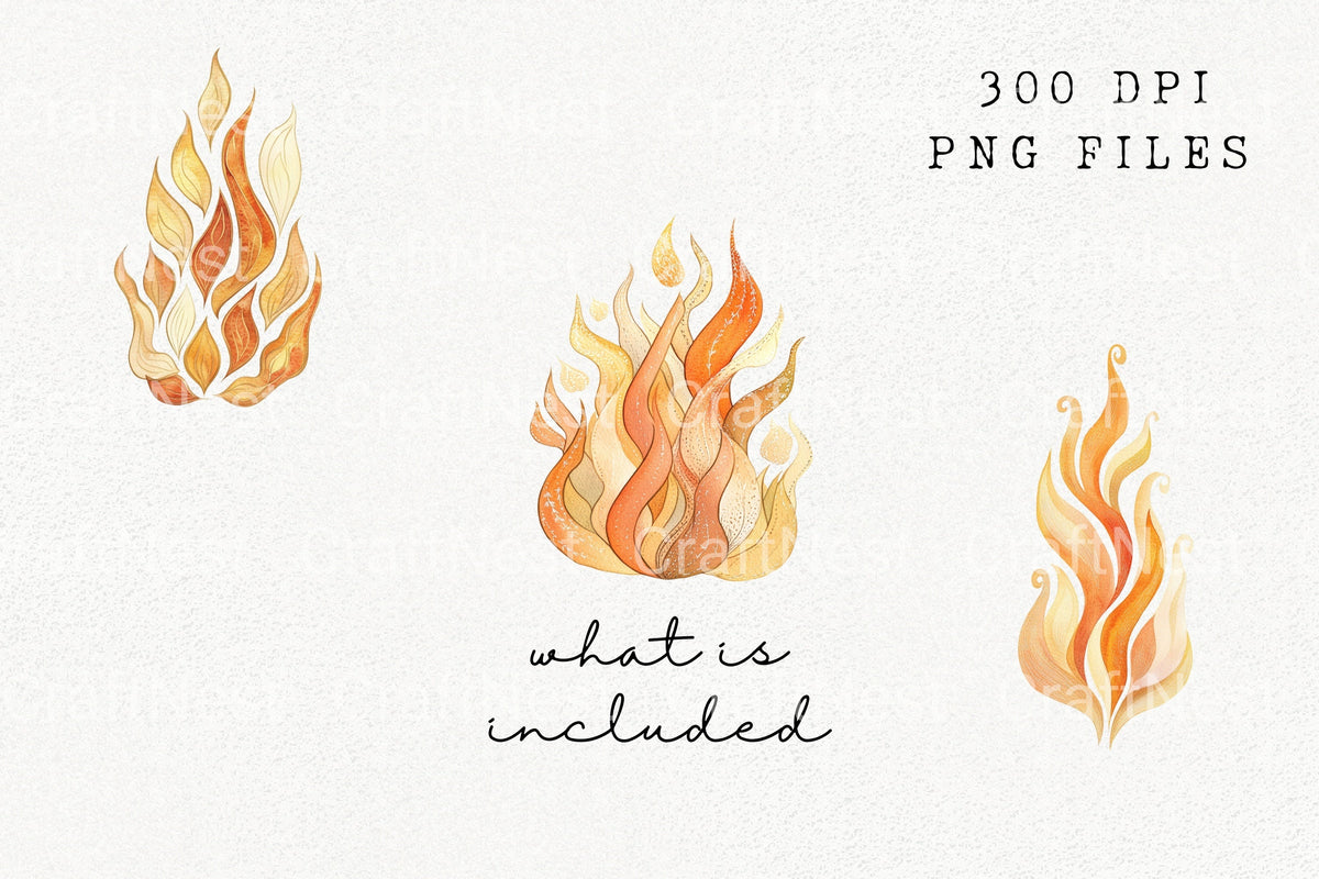Fire Flames Clipart Bundle