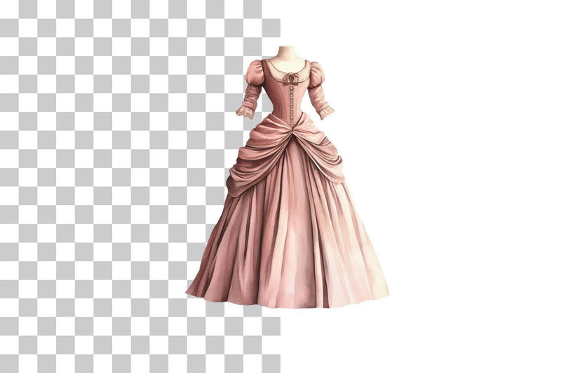Victorian Gown Dresses Clipart Bundle - CraftNest - Digital Crafting and Art