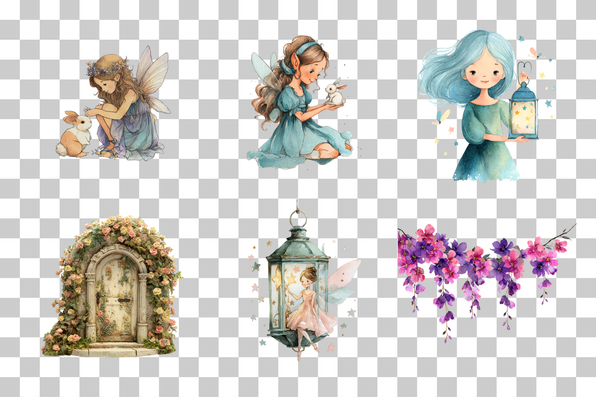 Magic Fairy Garden Clipart Bundle