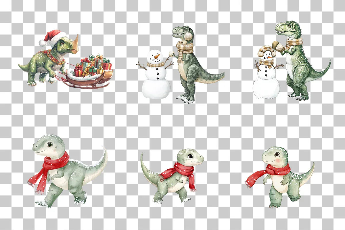 Holiday Dinosaur Clipart Bundle - CraftNest - Digital Crafting and Art