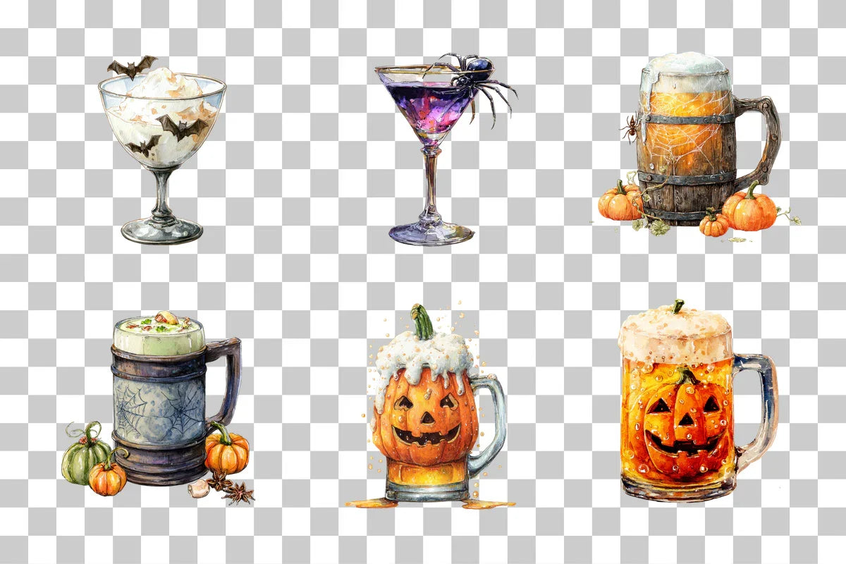 Halloween Creepy Drink Clipart Bundle - CraftNest - Digital Crafting and Art
