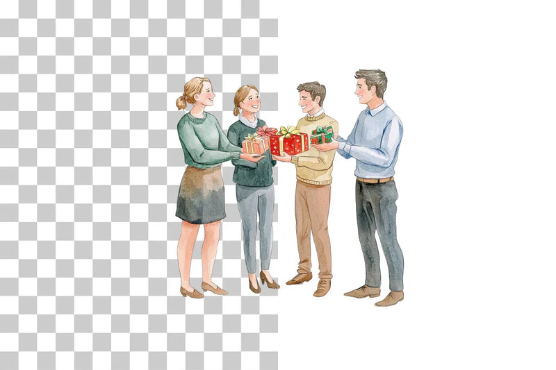 Workplace Holiday Gift Giving Clipart Bundle - CraftNest - Digital Crafting and Art