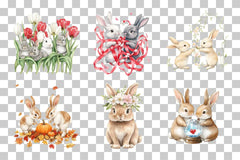 Cute Bunny Clipart Bundle - CraftNest - Digital Crafting and Art