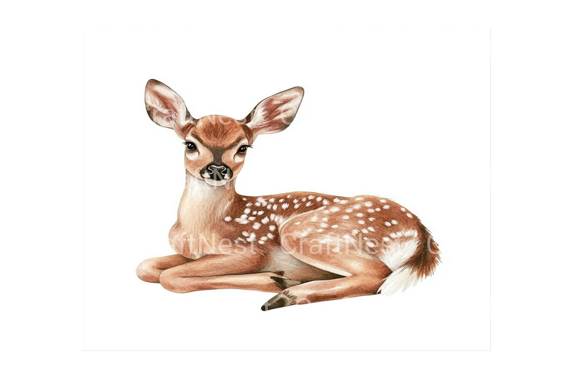 Sweet Baby Fawn Artwork Clipart Bundle