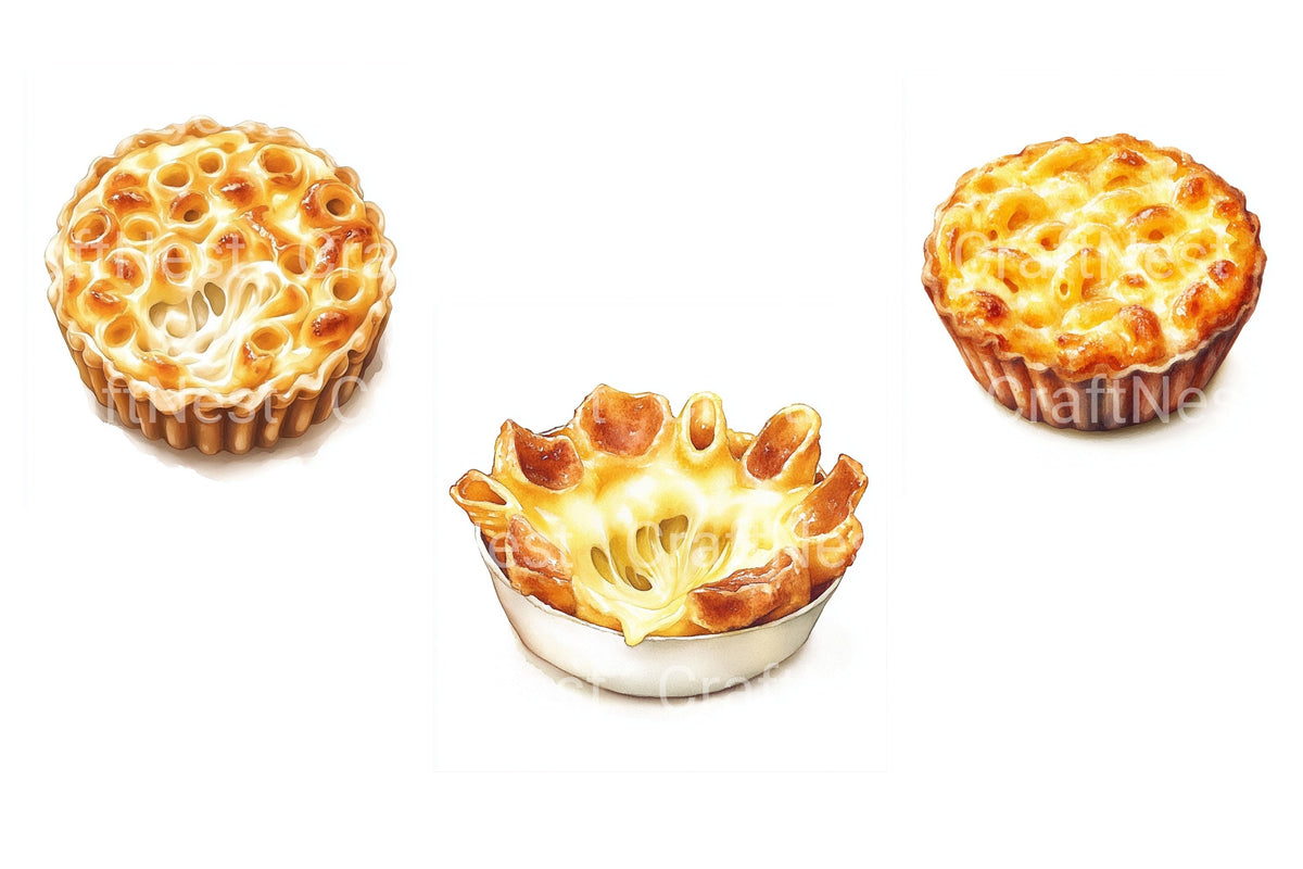 Baked Macaroni And Cheese Dish Food Clipart Bundle