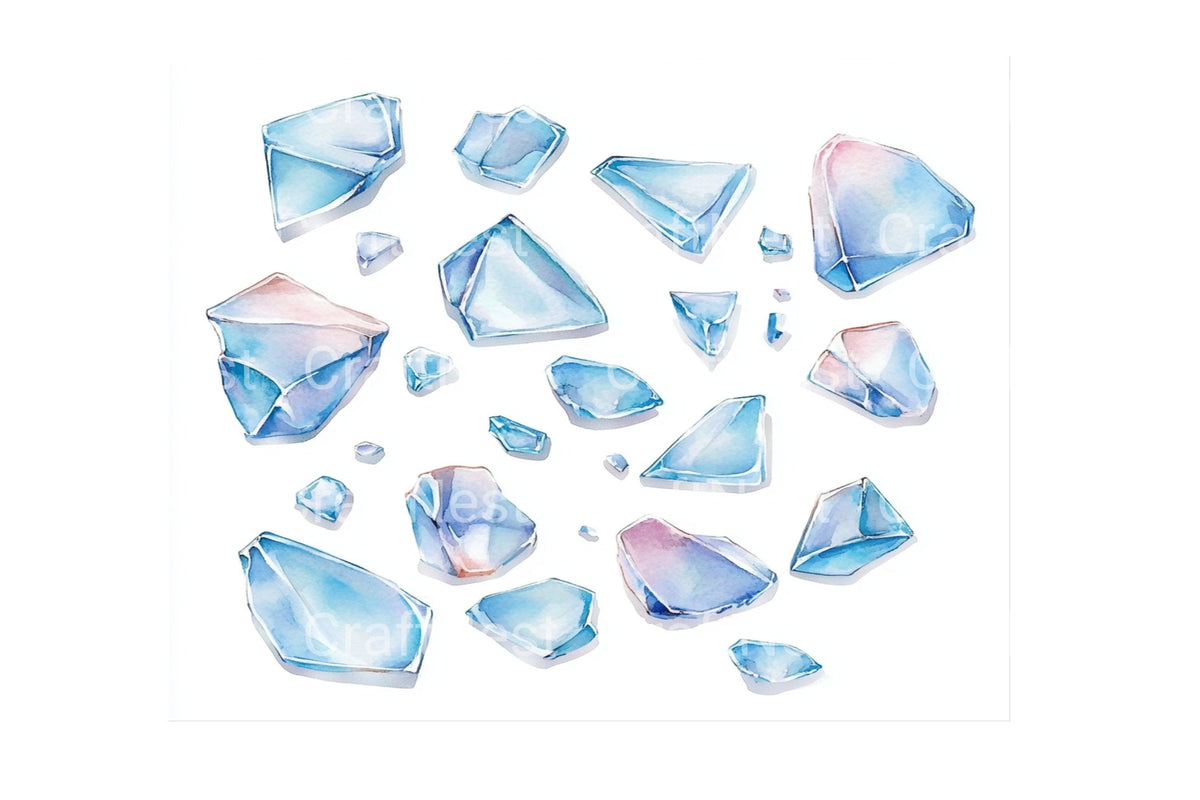Broken Glass Shards Clipart Bundle