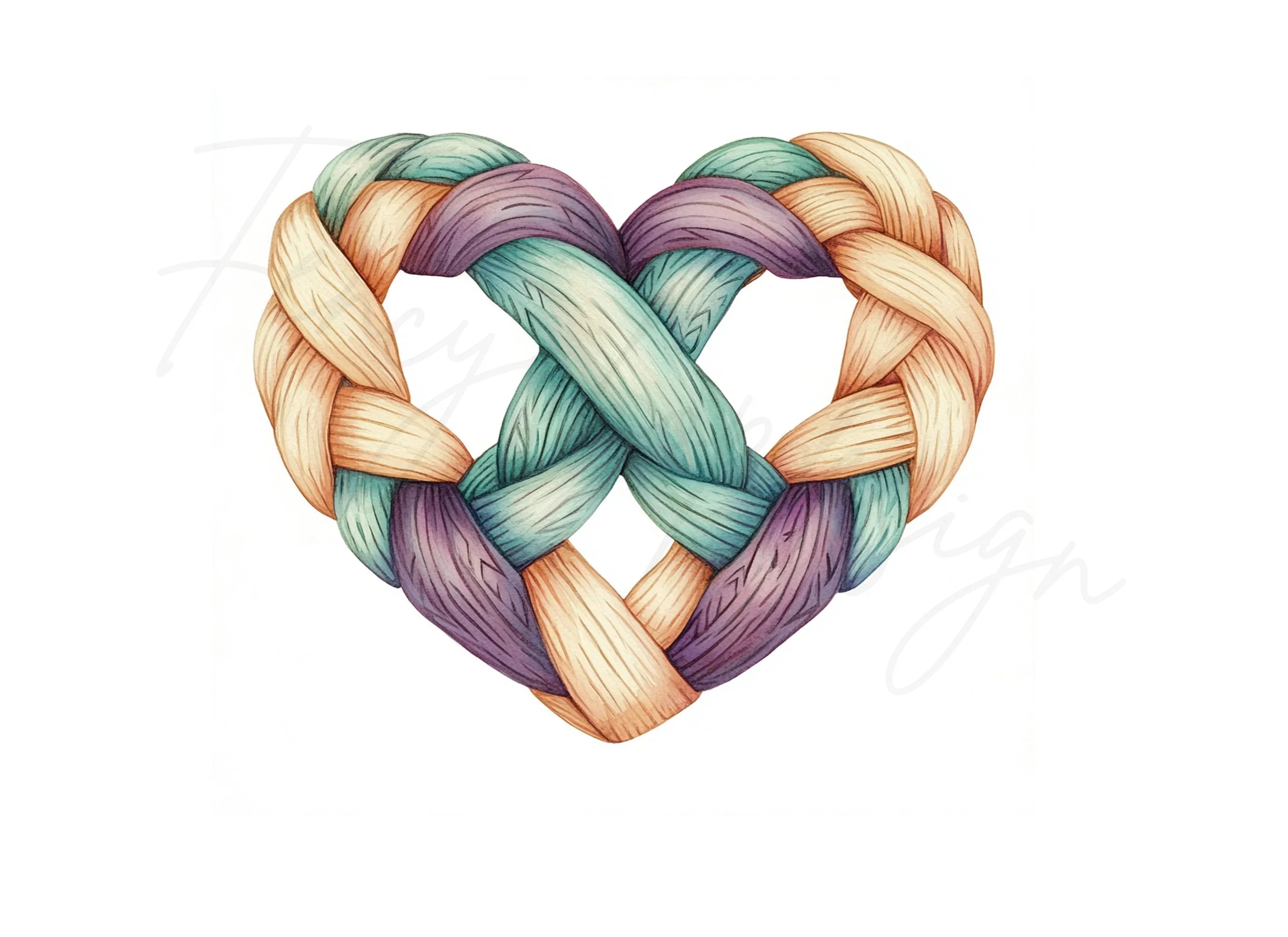 Braided Heart Clipart Bundle