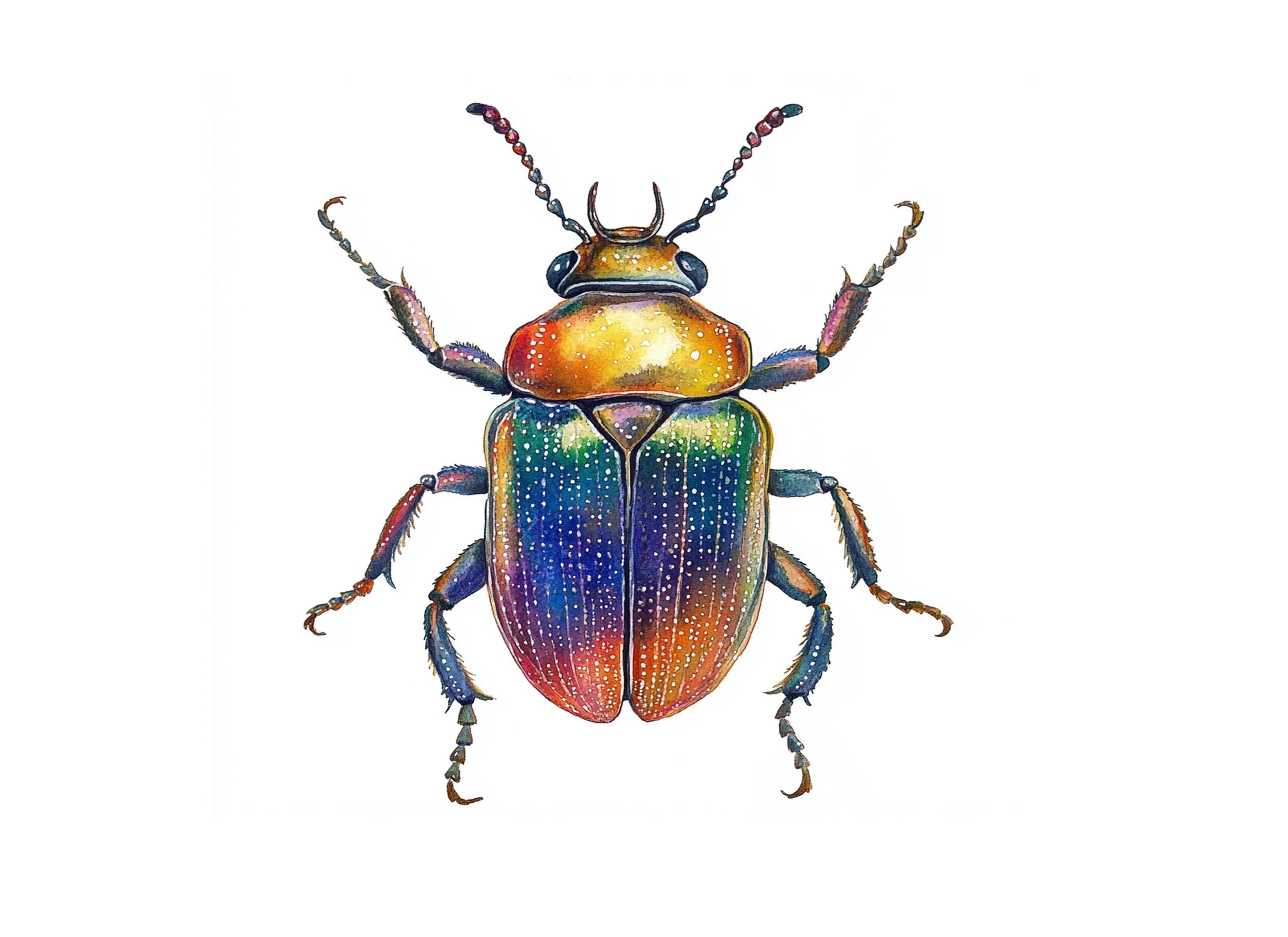 Colorful Flying Beetle Clipart Bundle