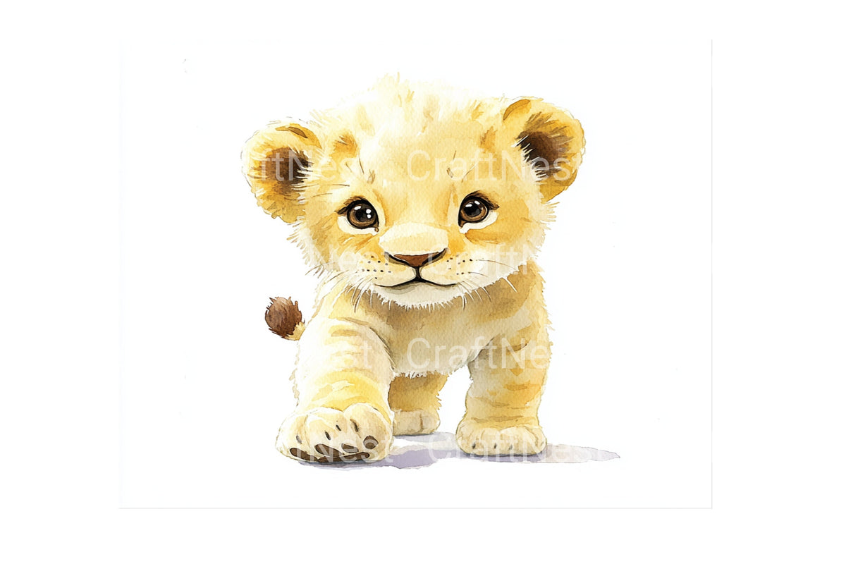 Adorable Baby Lion Cubs Clipart Bundle