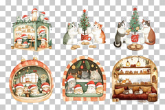 Festive Feline Holiday Clipart Bundle - CraftNest - Digital Crafting and Art
