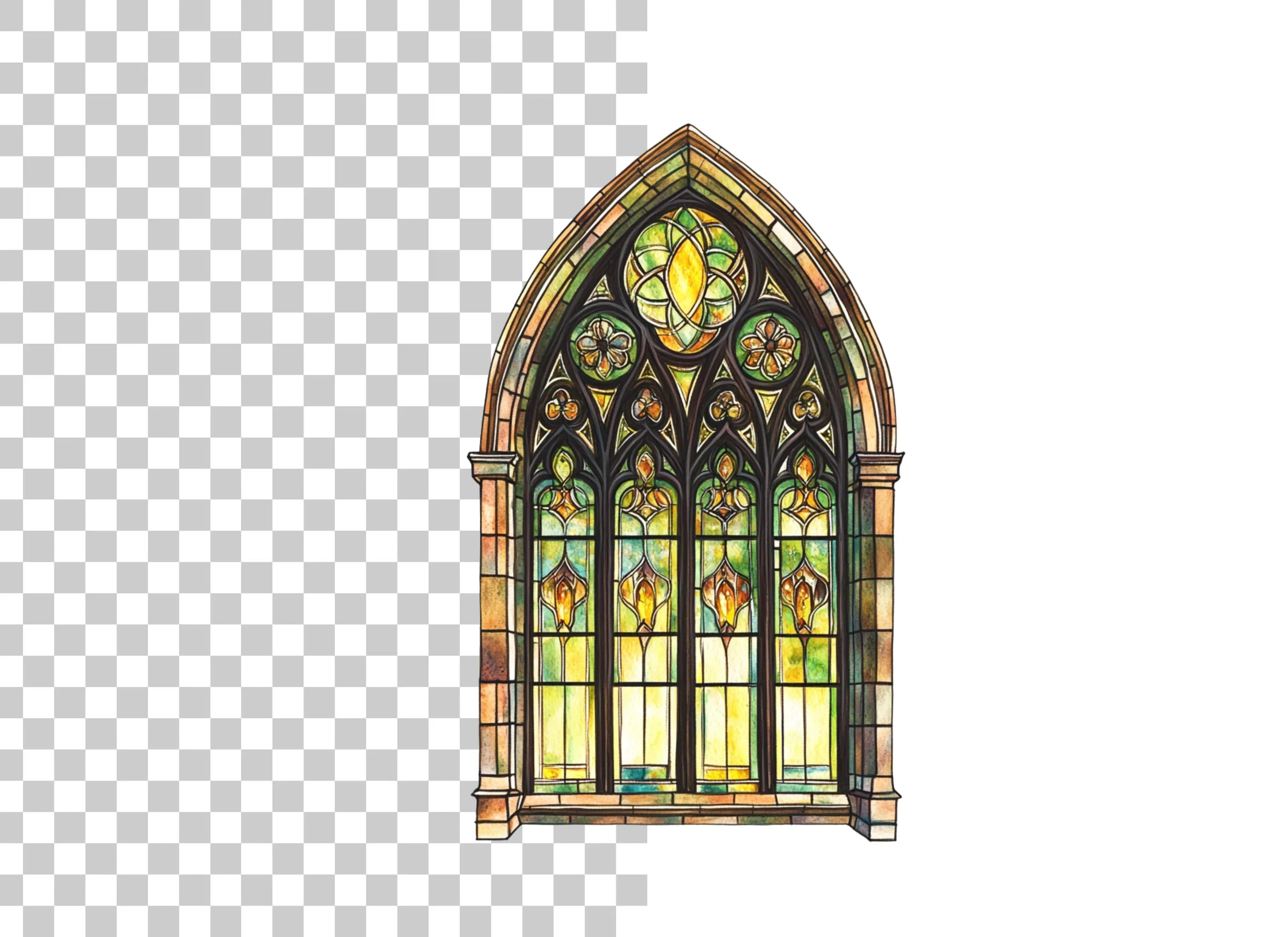 Arch Stained Glass Window Clipart Bundle