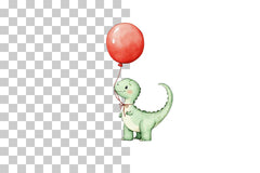 Dinosaur Birthday Balloon Clipart Bundle - CraftNest - Digital Crafting and Art