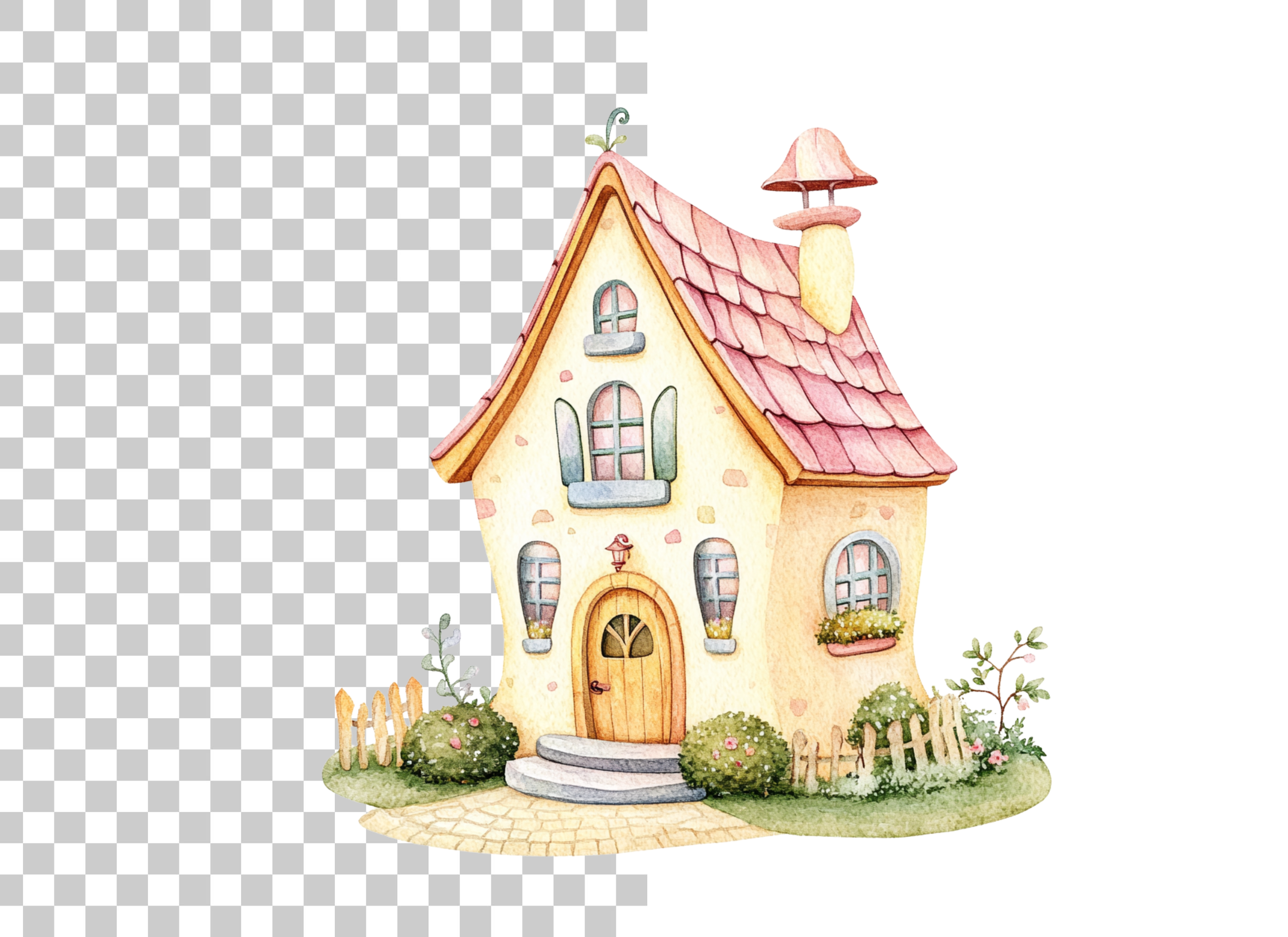 Cute Fairy Tale House Clipart Bundle