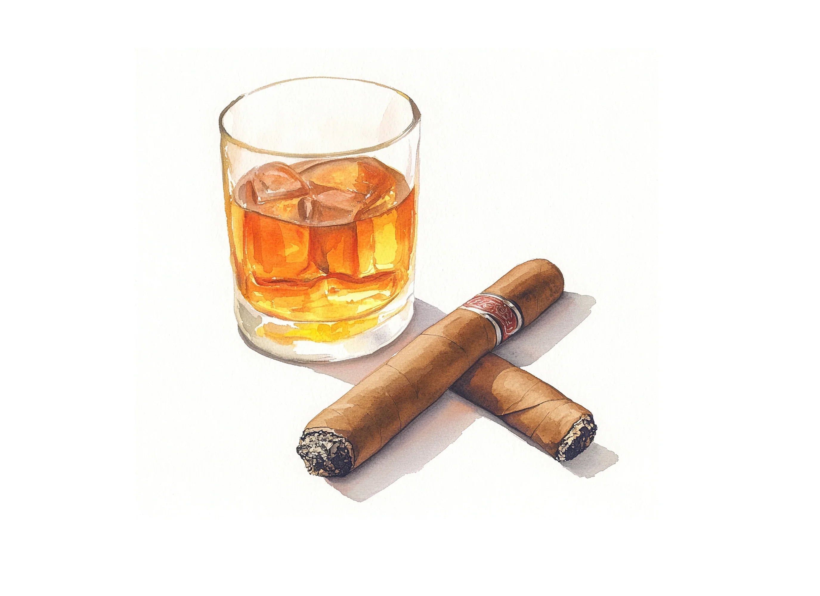 Whiskey and Cigar Clipart Bundle