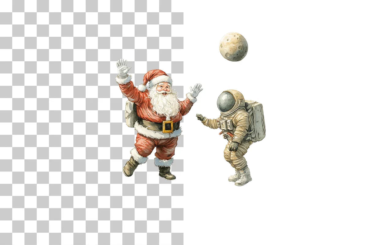Whimsical Santa Moon Christmas Clipart Bundle - CraftNest - Digital Crafting and Art