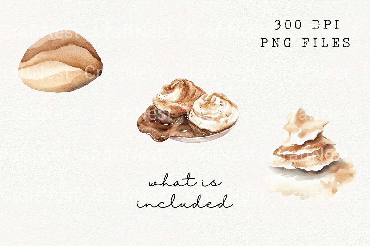 Sweet Pastry Dessert Clipart Bundle