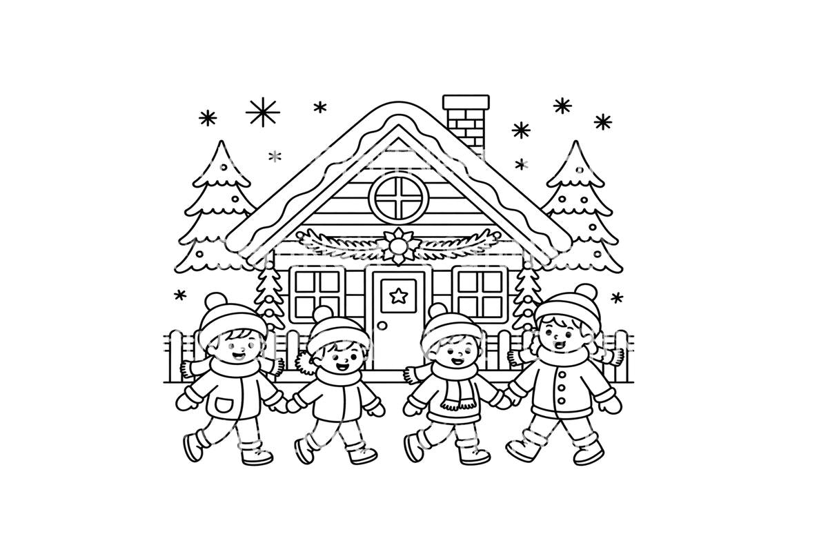 Winter Family Fun Coloring Books