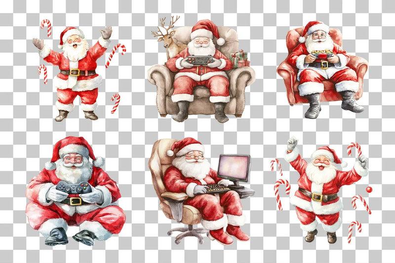Santa Gaming Clipart Bundle - CraftNest - Digital Crafting and Art