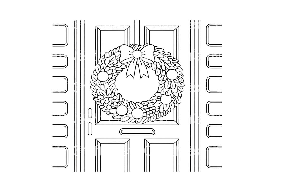 Christmas Wreath Door Coloring Books