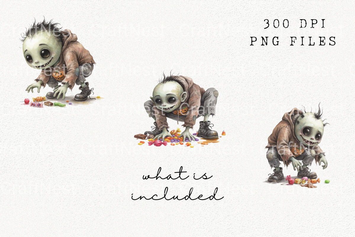 Whimsical Green Goblin Clipart Bundle