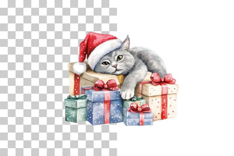 Adorable Christmas Cats Clipart Bundle - CraftNest - Digital Crafting and Art