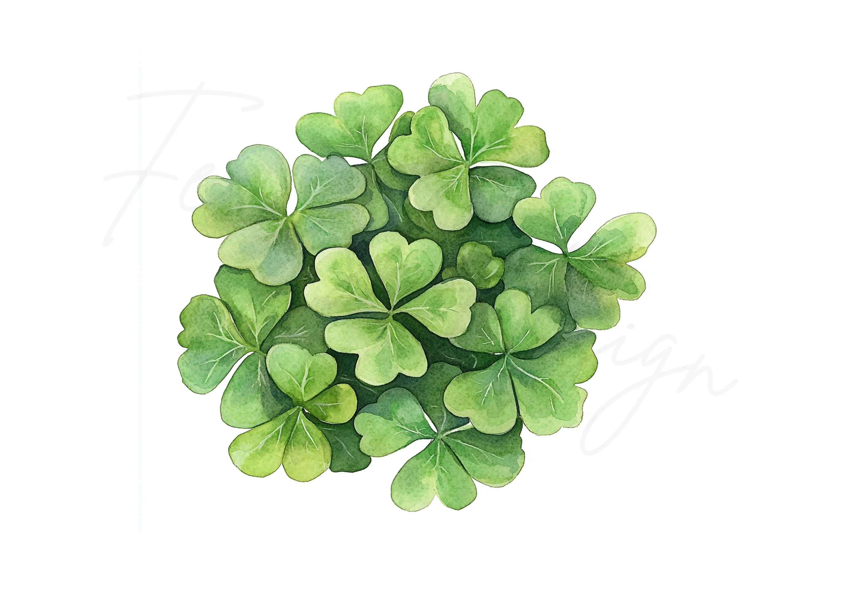Top View Clover Clipart Bundle