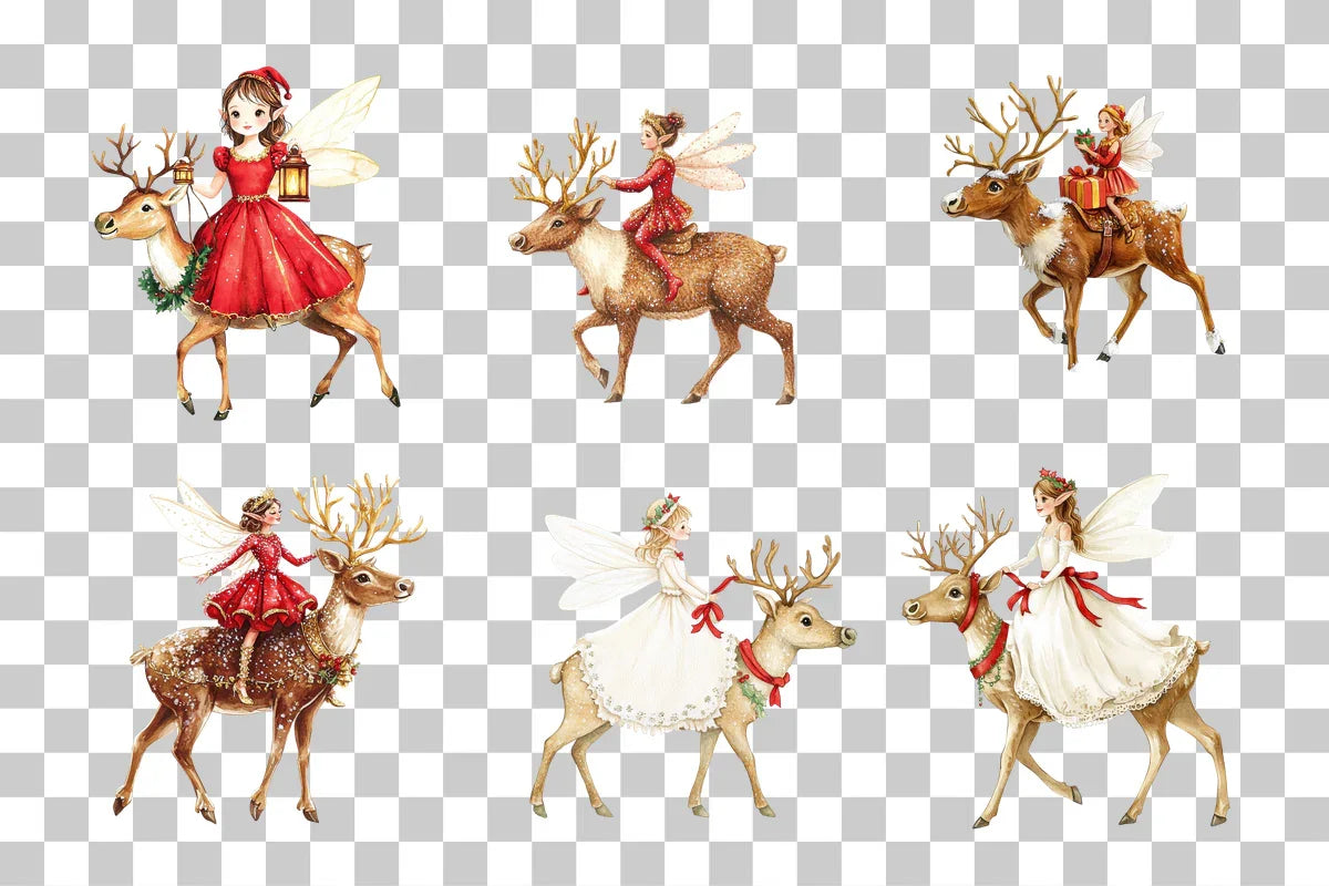 Holiday Fairy & Reindeer Clipart Bundle - CraftNest - Digital Crafting and Art