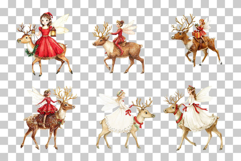 Holiday Fairy & Reindeer Clipart Bundle - CraftNest - Digital Crafting and Art