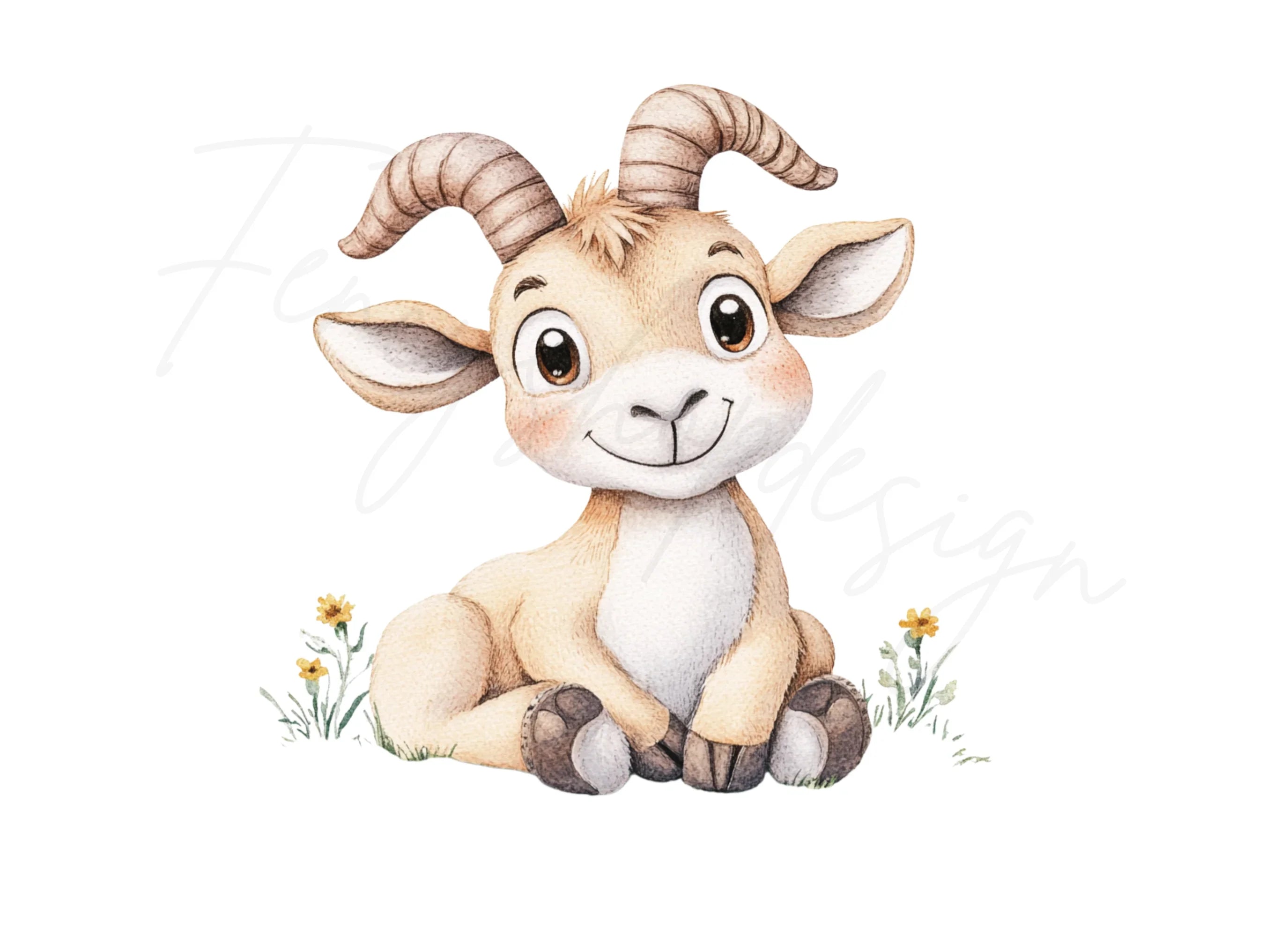 Adorable Baby Goat Clipart Bundle