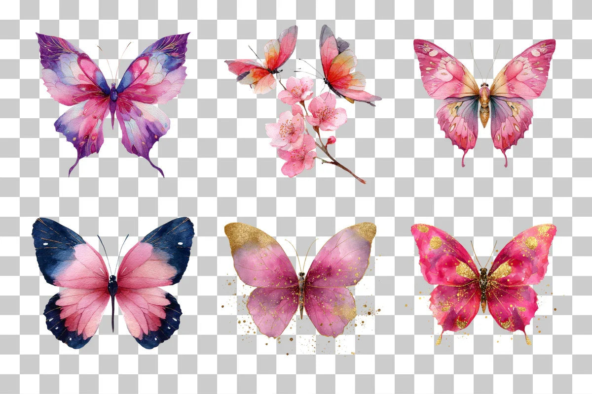 Cute Butterfly Clipart Bundle - CraftNest - Digital Crafting and Art