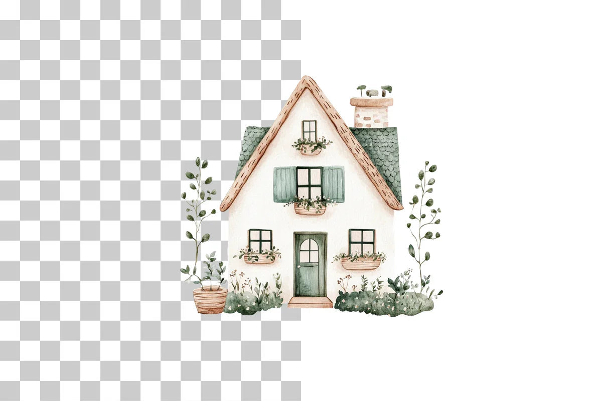 Holiday House Clipart Bundle - CraftNest - Digital Crafting and Art
