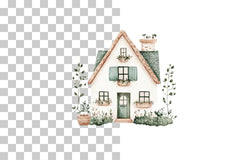 Holiday House Clipart Bundle - CraftNest - Digital Crafting and Art