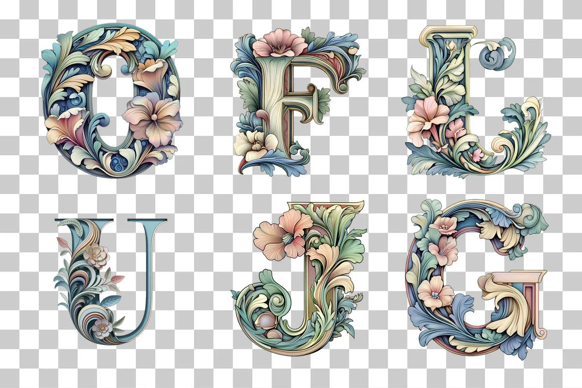 Illuminated Alphabet Clipart Bundle - CraftNest - Digital Crafting and Art