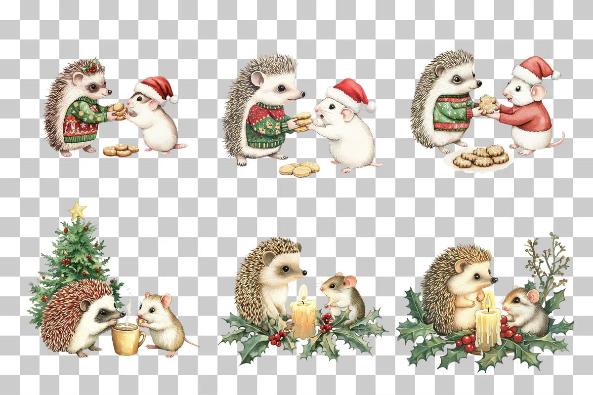 Mice and Hedgehog Clipart Bundle - CraftNest - Digital Crafting and Art