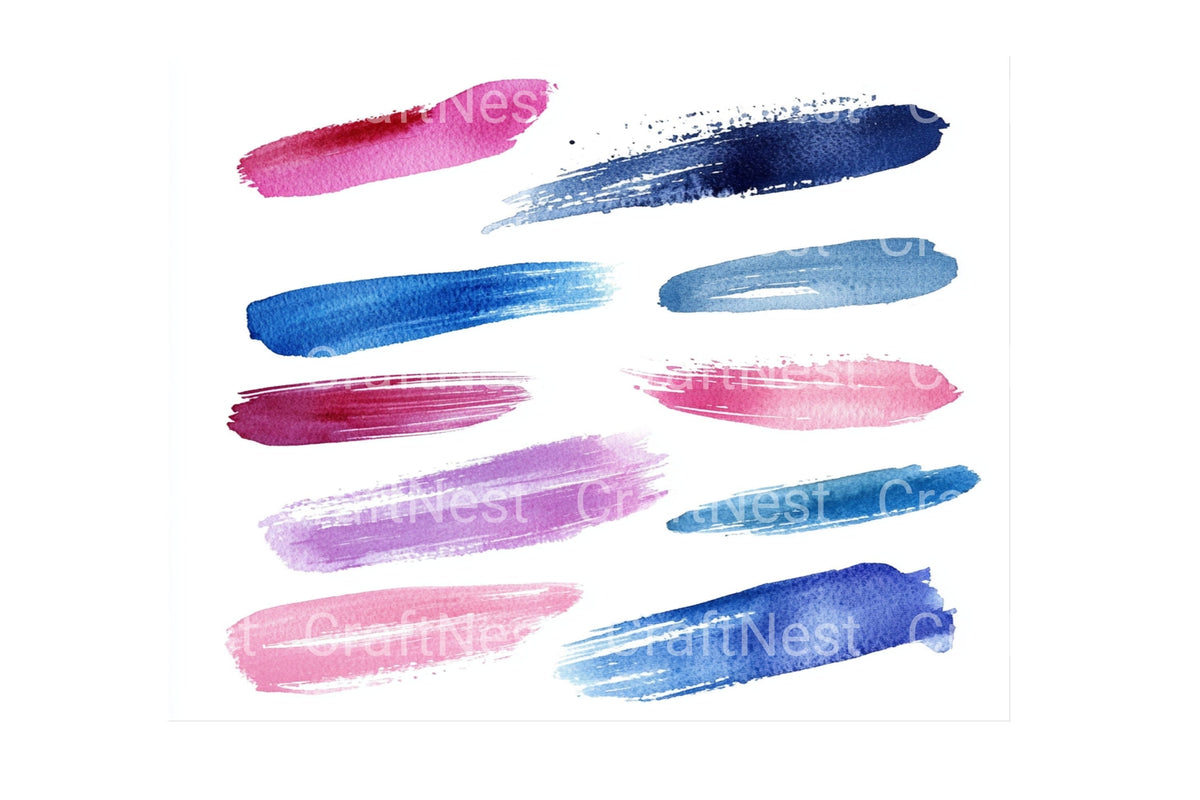 Pen And Brush Strokes Clipart Bundle