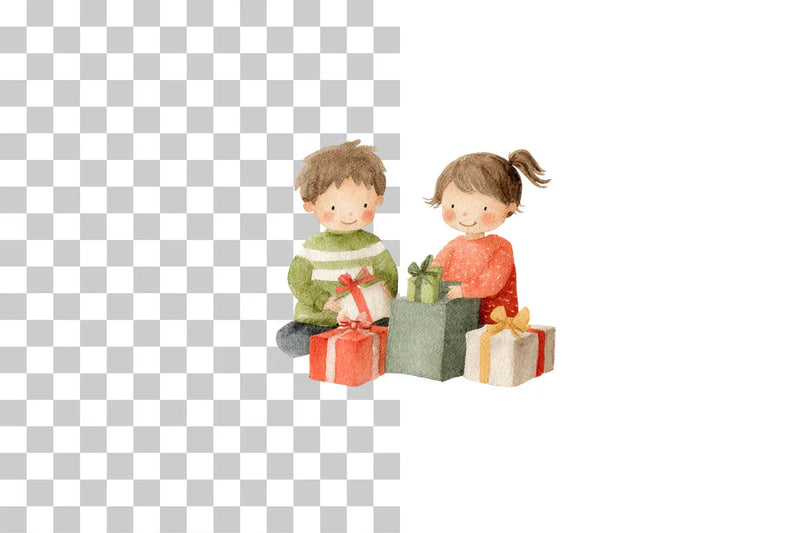 Christmas Kids Gift Box Clipart Bundle - CraftNest - Digital Crafting and Art
